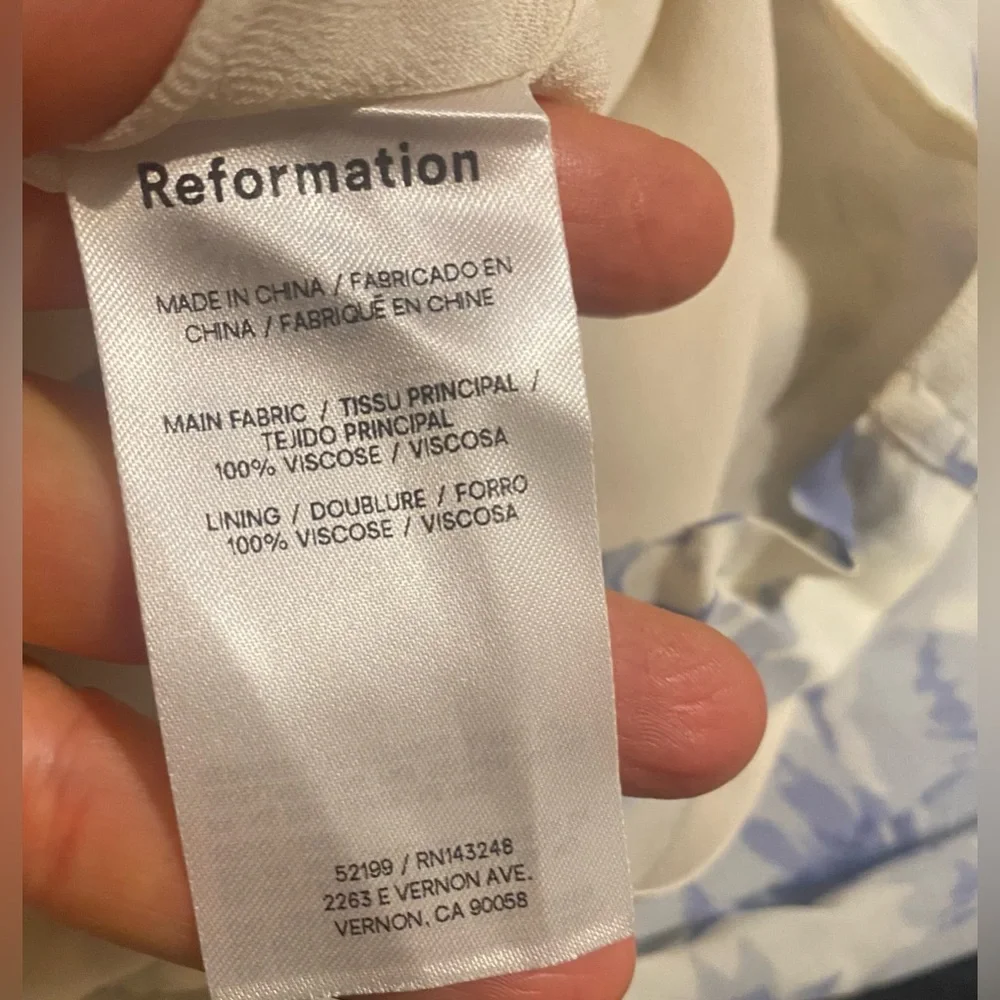 Reformation White and Blue Floral Maxi Dress Medium - Picture 9 of 9